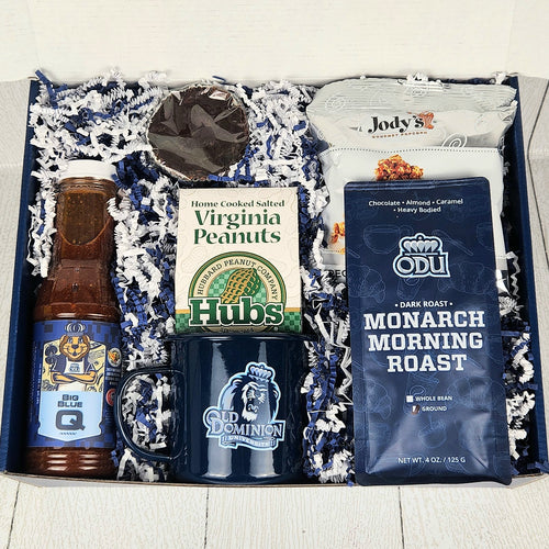 A Taste of ODU gift box with local Virginia treats for Monarch fans