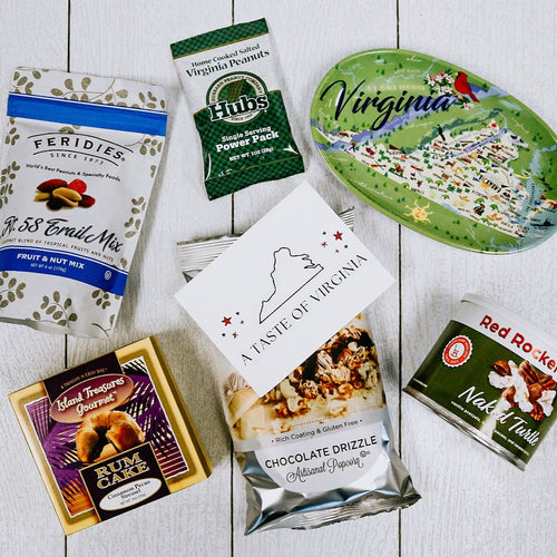 A Taste of Virginia gourmet gift box with local snacks and artisan treats